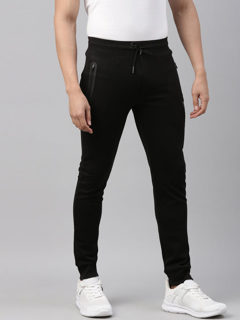 Black Solid Track Pant